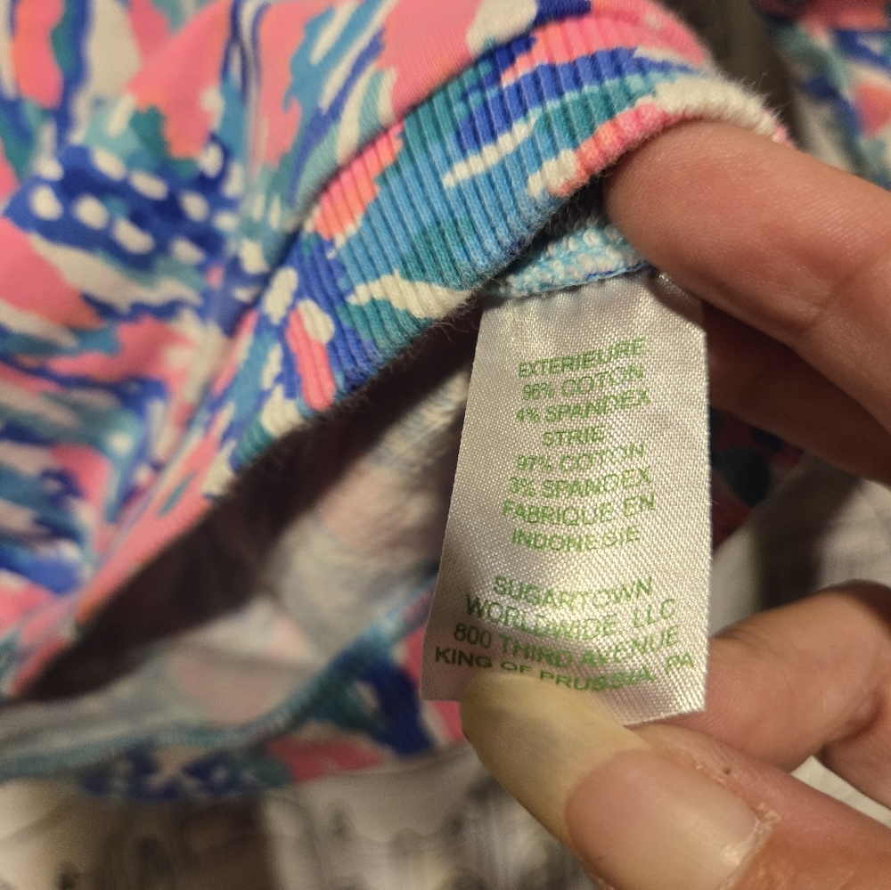 EUC Girl's Lily Pulitzer Pink/Blue/White Long Sleeve Top Size L (8-10) - Picture 8 of 12